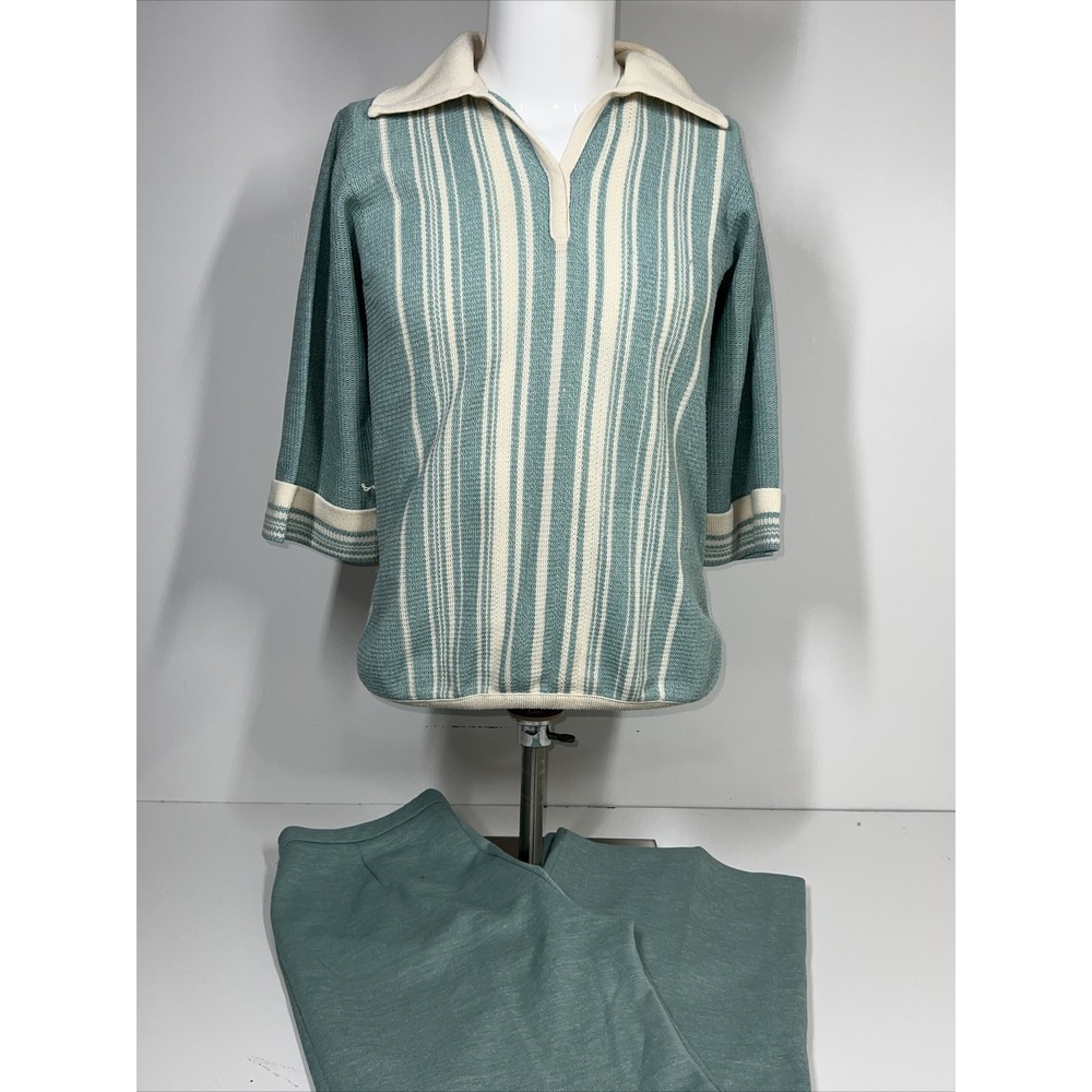 Rare Vintage 90s Dalton Lightweight Blue Shirt and‎ Pant Set Womens SZ M 32x32